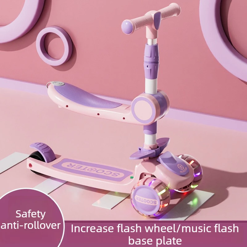 Nuovo Monopattino per Bambini da 1-3-6-10 Anni, Trasformabile Tre in Uno, per Bambine, Bambini e Neonati. Passeggio in Scooter - immagine 5