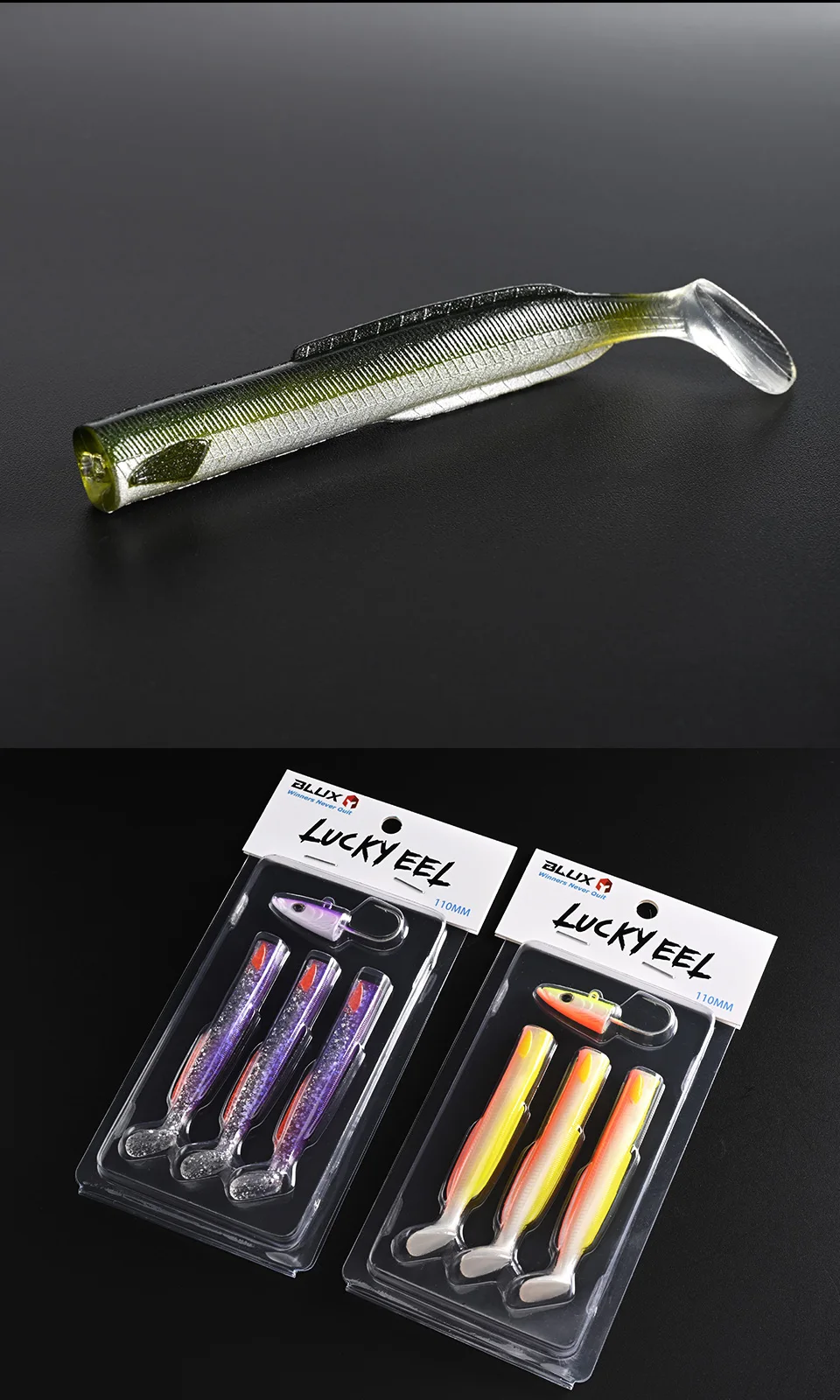 BLUX Happy Sandeel 11 cm 17 g weicher lebender Aal-Angelköder, Paddelschwanz, Jigkopfhaken, Vinyls, Vibration, künstlicher Köder, Salzwasser-Ausrüstung – Detail 6
