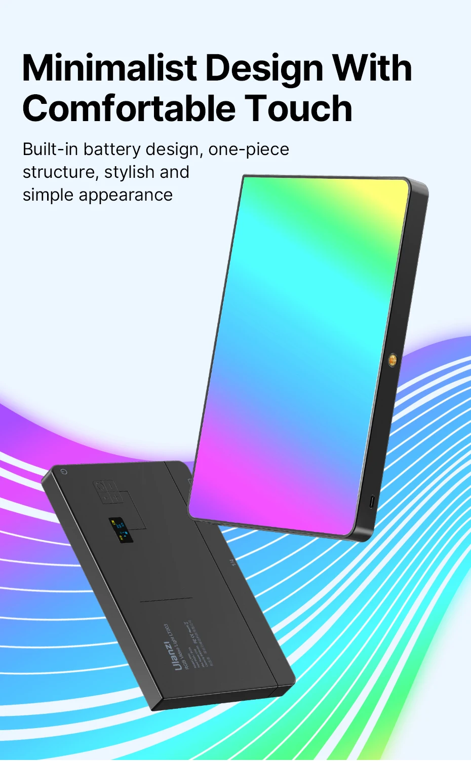 thumbnail image 2 of Ambitful Magnetic Handheld Light Wand, 360°Full RGB Mini LED Video 2 of 9