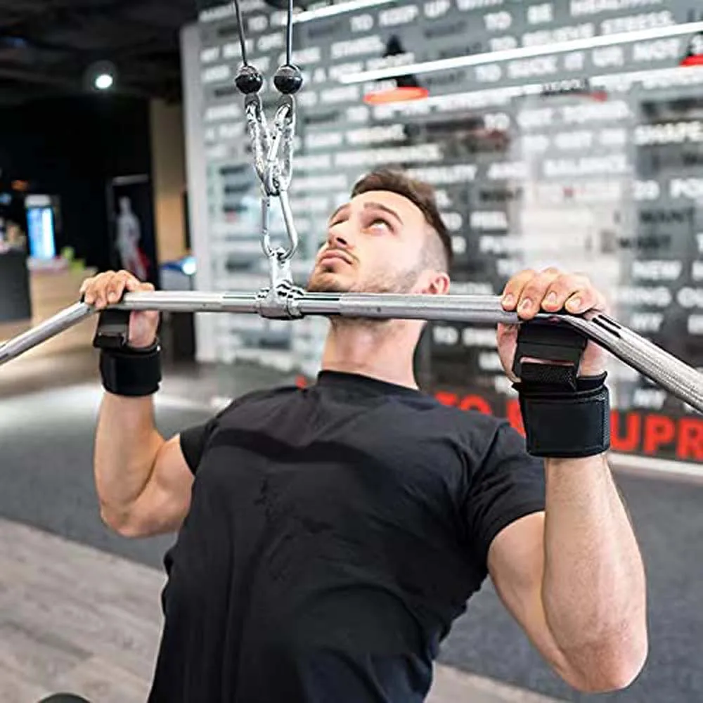 Weight Lifting Hook Grips Padded With Wrist Wraps Hand-Bar Powerlifting Gloves Heavy Duty Pull-ups Hooks Gym Training Straps 6