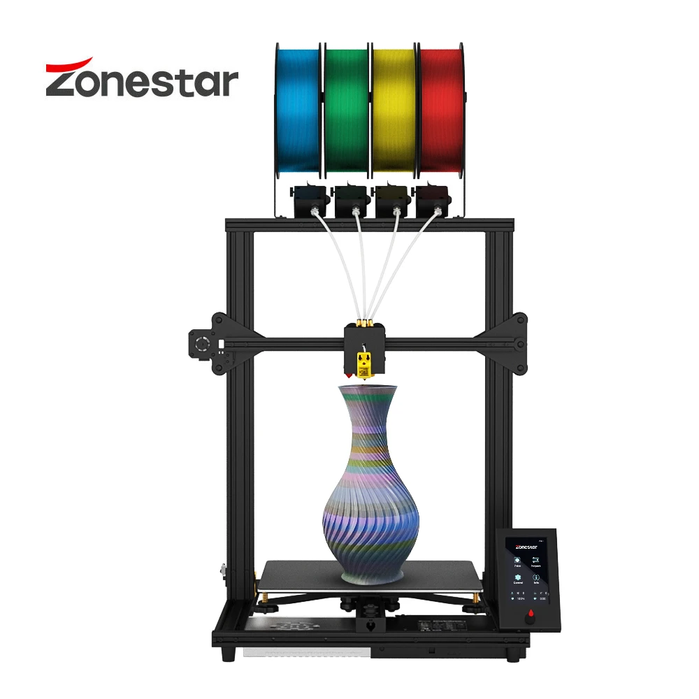 ZONESTAR 4(3) Extruders Large Size 4(3)-IN-1-OUT Mixing Color High Precision Resolution Easy Install FDM 3D Printer DIY Kit Z8P creality 3d printer 3D Printers