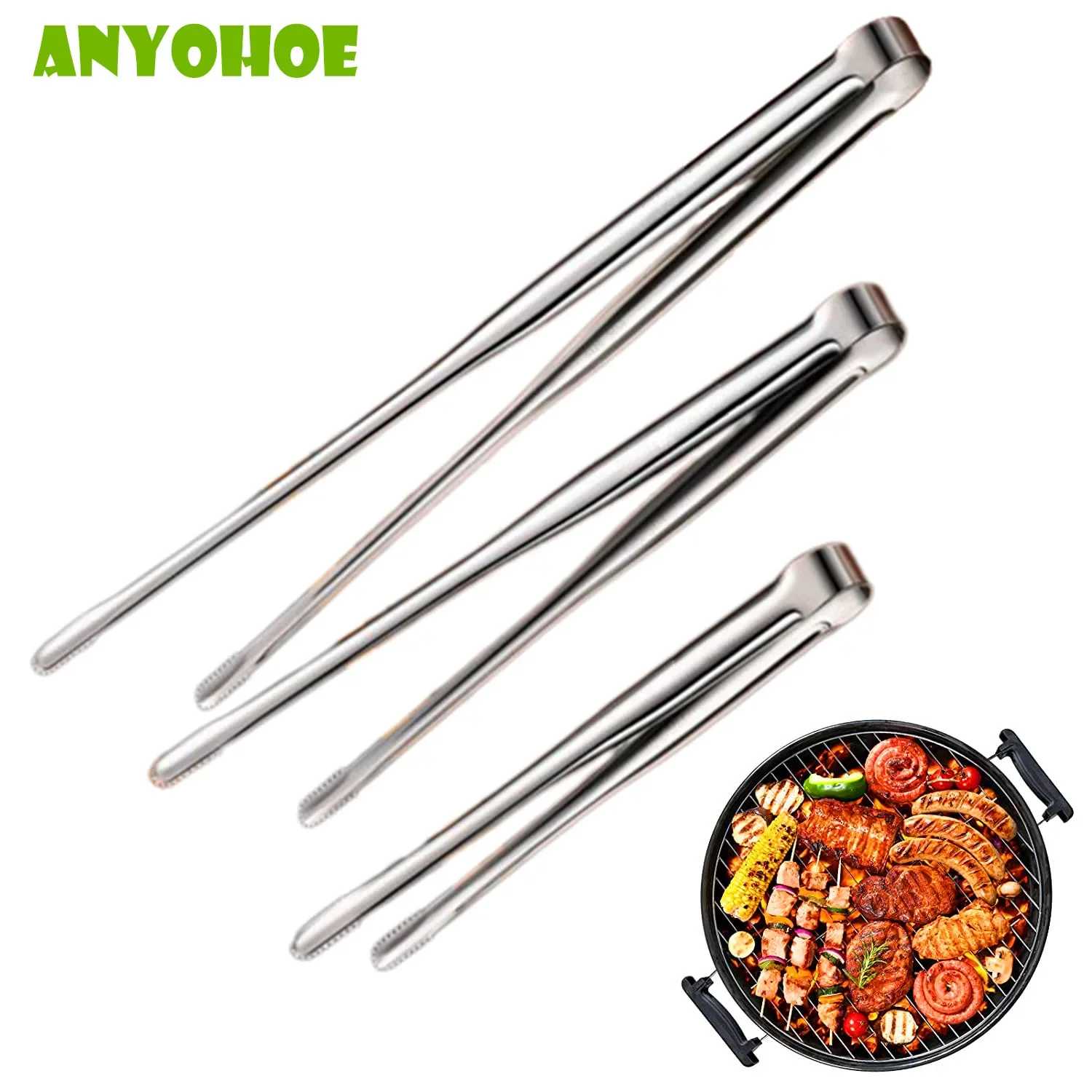

304 Stainless Steel Grill BBQ Tongs Cooking Utensils Multi-purpose Barbecue Clip Food Bread Clip for BBQ Baking Kitchen Gadgets