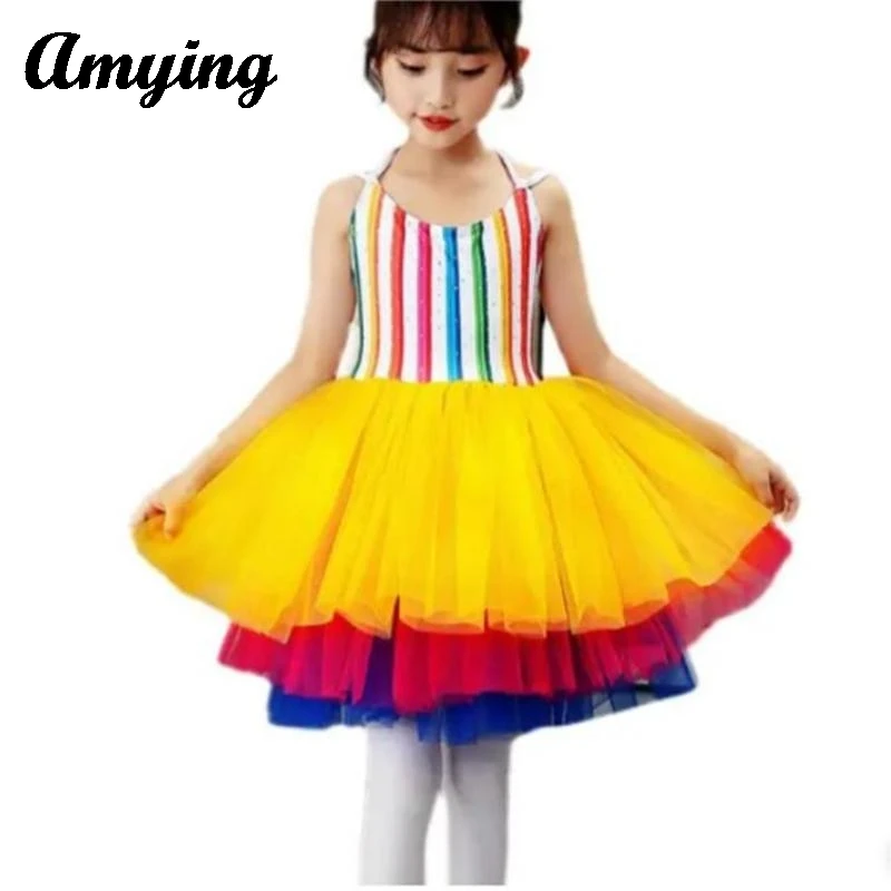 

Girls Lovely Princess Dress Mesh fluffy skirt Skirt Festival Performance Costume Children's Day Stage Performance team uniform