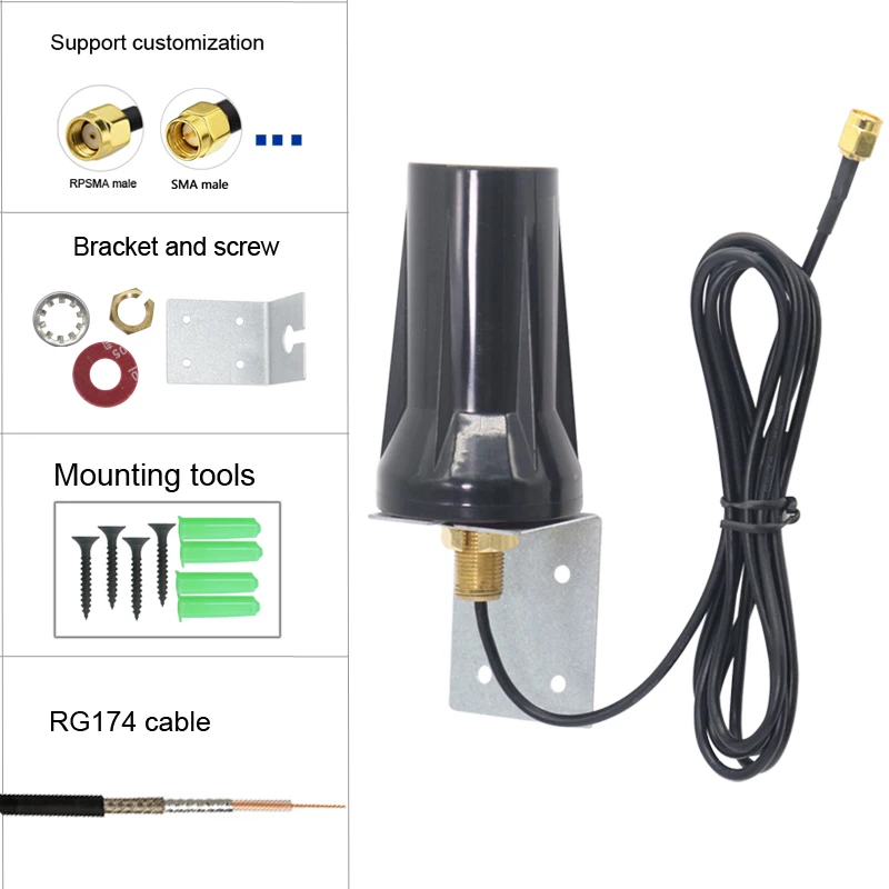 GPS+BD Dual-band Waterproof 1575.42Mhz 1561Mh Antenna 28dbi Amplifier Outdoor Signal Booster SMA for DTU Cabinet/ Car Navigation
