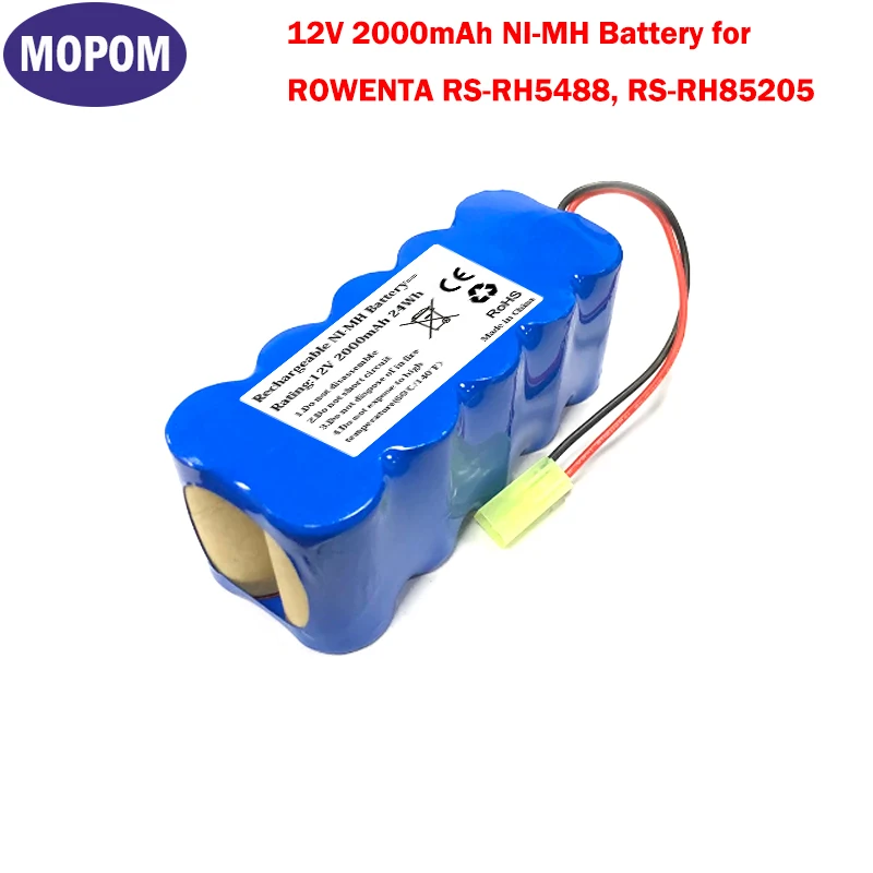 New 12V 2000mAh NI-MH Battery For ROWENTA RS-RH5488, RS-RH85205 ...