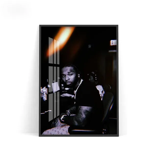 Póster con impresión artística de cantante de rap y humo pop, pegatinas de pared con estrellas de música hip hop, para bar, pub, club, pintura en lienzo, decoración del hogar a la moda