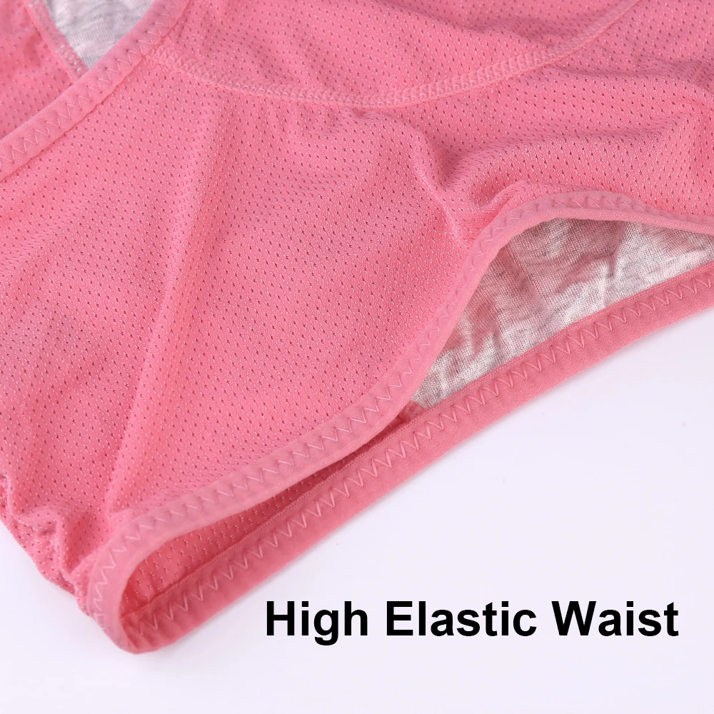 5 Pcs/Pack Menstrual Period Panties Women Leak Proof Cotton Comfort  Incontinence Briefs High Waist Sexy Mesh Underwear Big Size