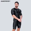 AMORESY Men Glossy Shiny One Piece Triathlon Swimming Running Overalls Road Mountain Bodysuit Racing Cycling Tracksuits Jumpsuit 2