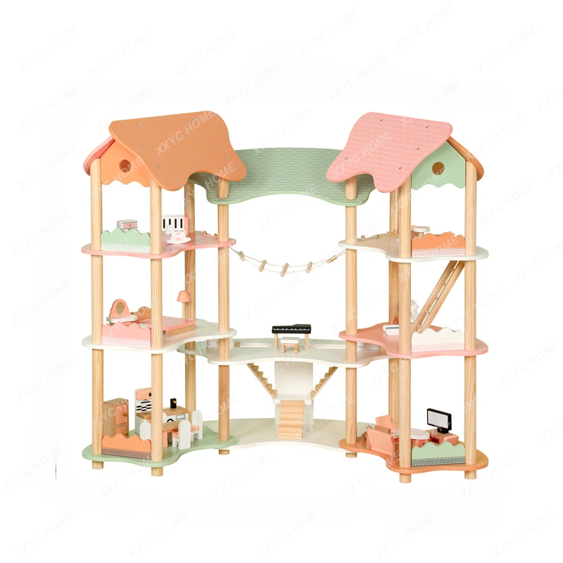 

Castle Villa Suit Toy Play House Doll House Wooden Birthday Gift
