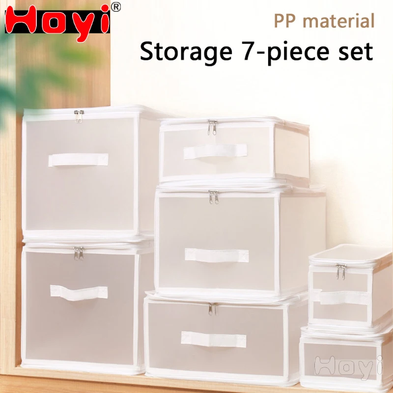 Foldable Clothes Storage Box Plastic Transparent Sundries Toiletries
