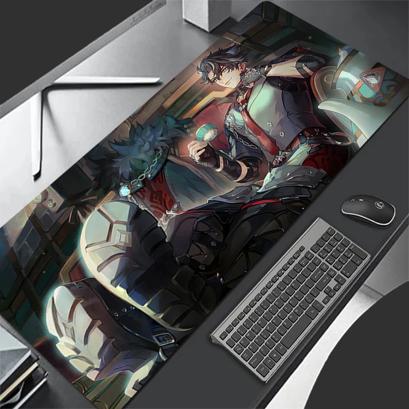 Genshin Impact Wriothesley Mouse Pad Large Anti-Slip Gaming Durable Desk Pad Thick Seam Edge Suitable for Office Gaming Mousepad 3