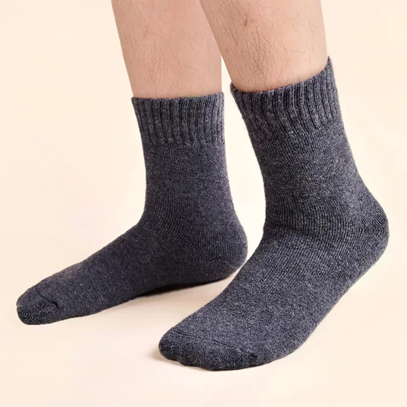 

Men's Socks Cold Plush Male Thicker Terry Women's Wool Solid Super Against Merino 6 Winter Snow
