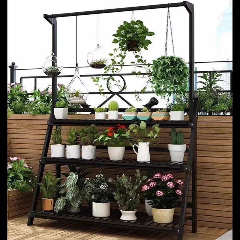 Originality Living Room Plant Shelves Balcony Wood Flower Shelf Chlorophytum Plant Shelves Outdoor Garden Furniture Support FYPS