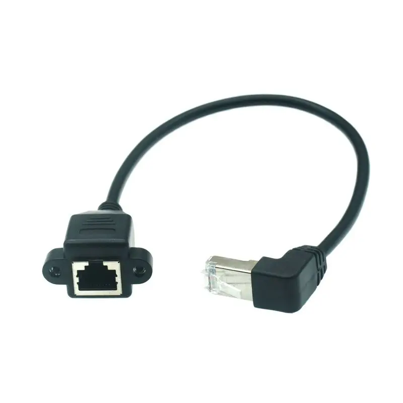 RJ45 남성-여성 90도 업다운 각도 케이블 플러그 이더넷 RJ45 8P8C LAN 네트워크 연장 케이블 30cm 60cm 100cm 1피트 2피트