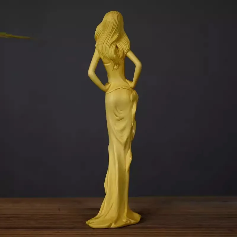 Handcrafted Beauty Girl Wood Statue - Handmade Fairy Sculpture, Elegant Home Decor Beauty's First Love