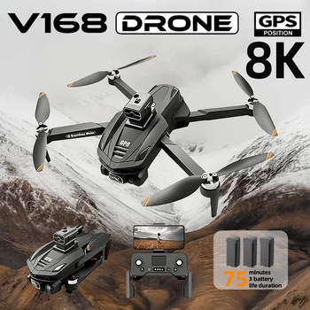 Originale V168 GPS Drone Professionale 8K HD Telecamera Aerea 5G WIFI motore brushless Evitamento Ostacoli Pieghevole RC Quadcopter giocattolo