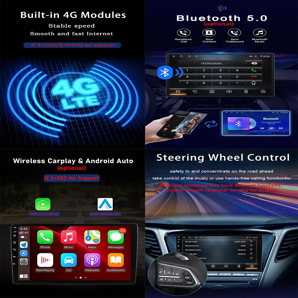 9 inch screen Android 13 for Ford Fiesta 2009 - 2017 GPS Navigation Bluetooth 4G LET Carplay WIFI Wireless Carplay