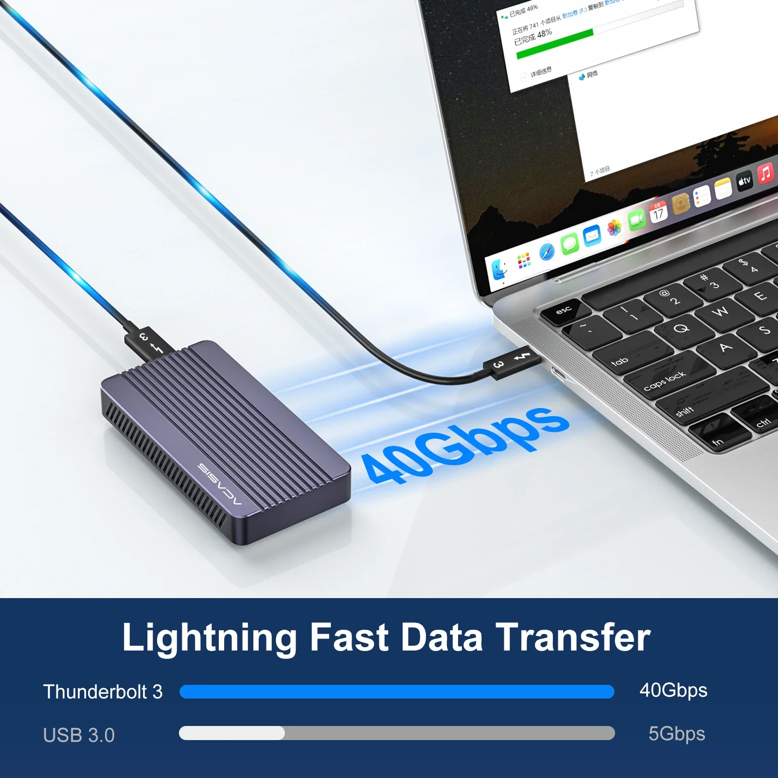 ACASIS ÷ ڽ  ϵ ̺, M.2 Nvme SSD ̽, Ʈ Ŭ, USB ˷̴ ֽ, м 1  , 40gbps
