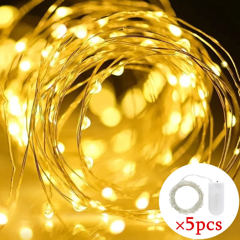 

Battery Operated String Lights Firefly Starry Moon Lights for DIY Tree Decor Wedding Party Bedroom Christmas 5pcs LED Fairy Lamp