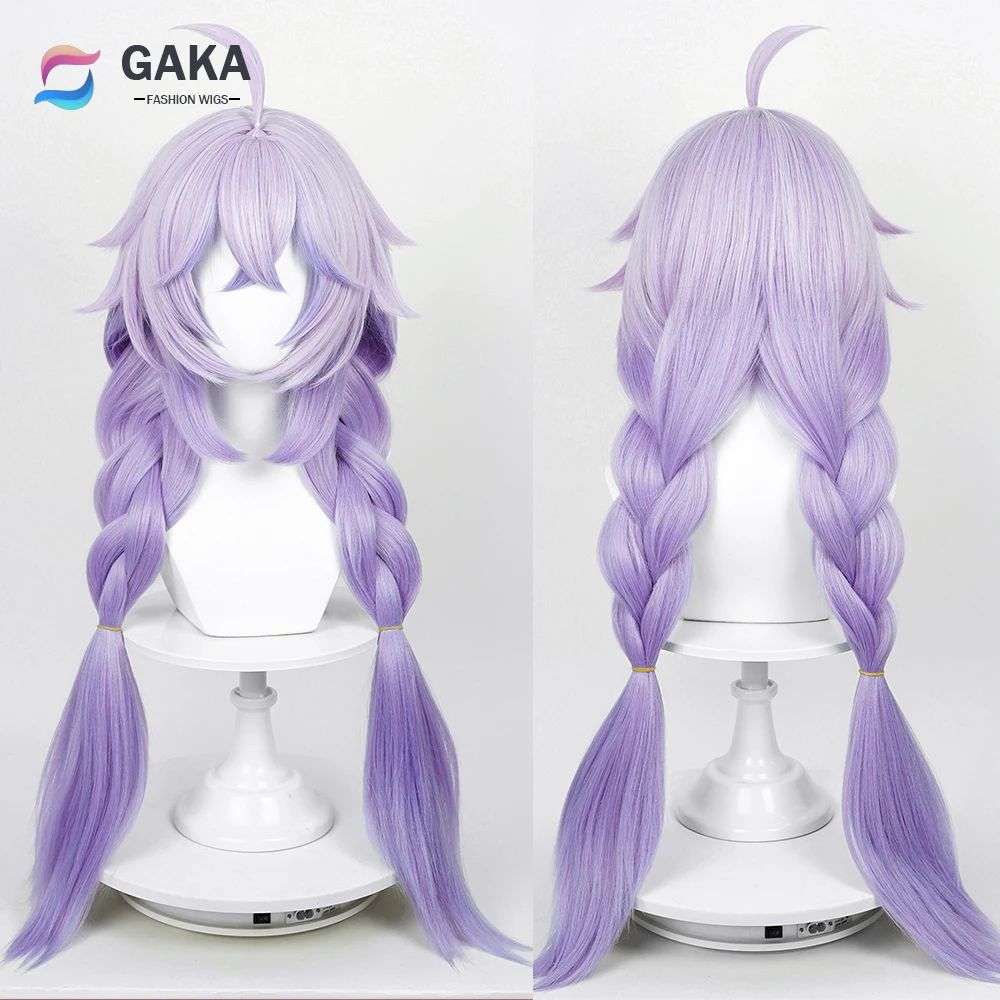 GAKA Honkai Star Rail Bailu парик синтетический длинный прямой фиолетовый градиентный парик для косплея