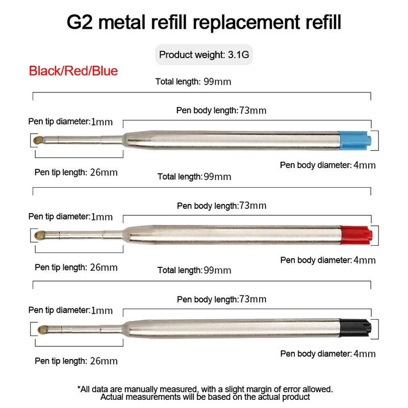 파커 펜용 볼펜 리필, 중간 포인트, 블루, 레드, 블랙 잉크 막대, 사무실 문구 쓰기, 10 개