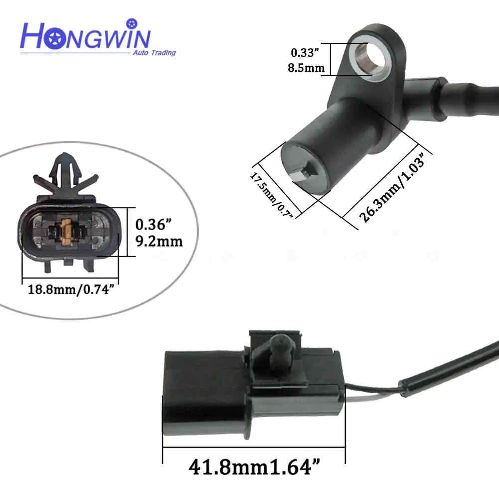 NEW Front Left Right ABS Wheel Speed Sensor For Mitsubishi Lancer 2.0L 2.4L 2002-2007 OEM# MR527311 MR527312