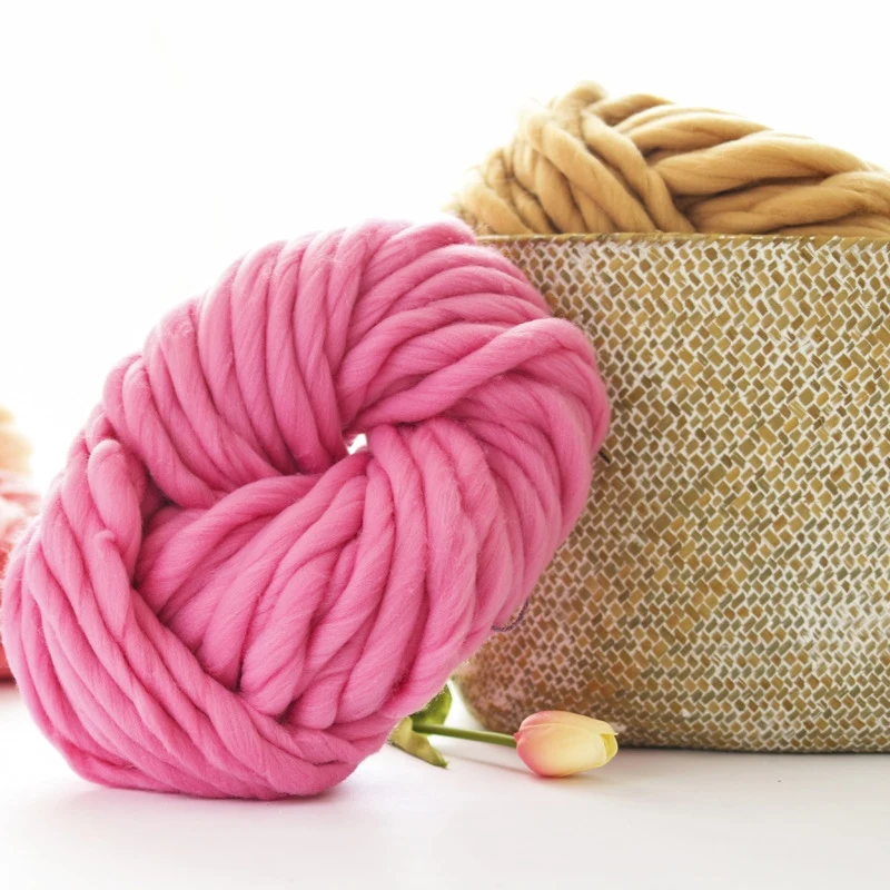 1Pc 250g Super Chunky Yarn hand knitting Bulky Arm Knitting line Roving Knitted Blanket threads Super Thick Yarn For Carpet Hats 4