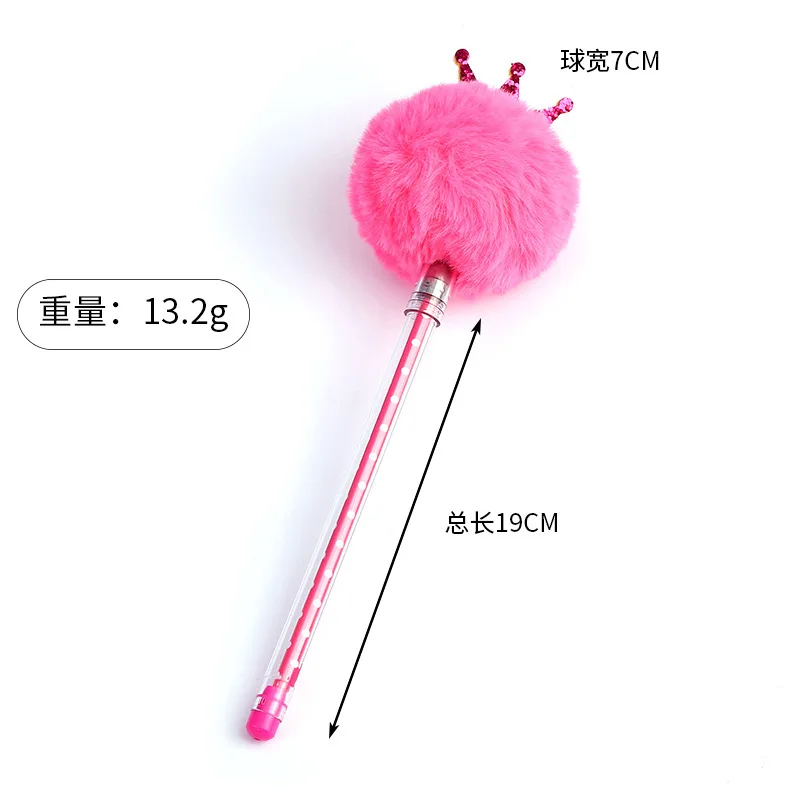 1PCS Creative Stationery Lovely Fur Plush Hair Ball Neutral Pen 0.5MM Black Water Signature Fluffy Creative Gel Pen Writing Tool