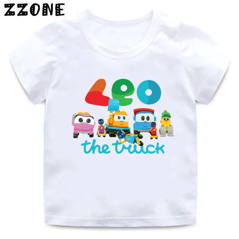 New Hot Sale Kids T-Shirts Leo The Truck Tv Show Cartoon Print Funny Baby Girls Clothes Boys T shirt Cute Children Tops,HKP5481 baby girl cotton t shirt	 Tops & Tees