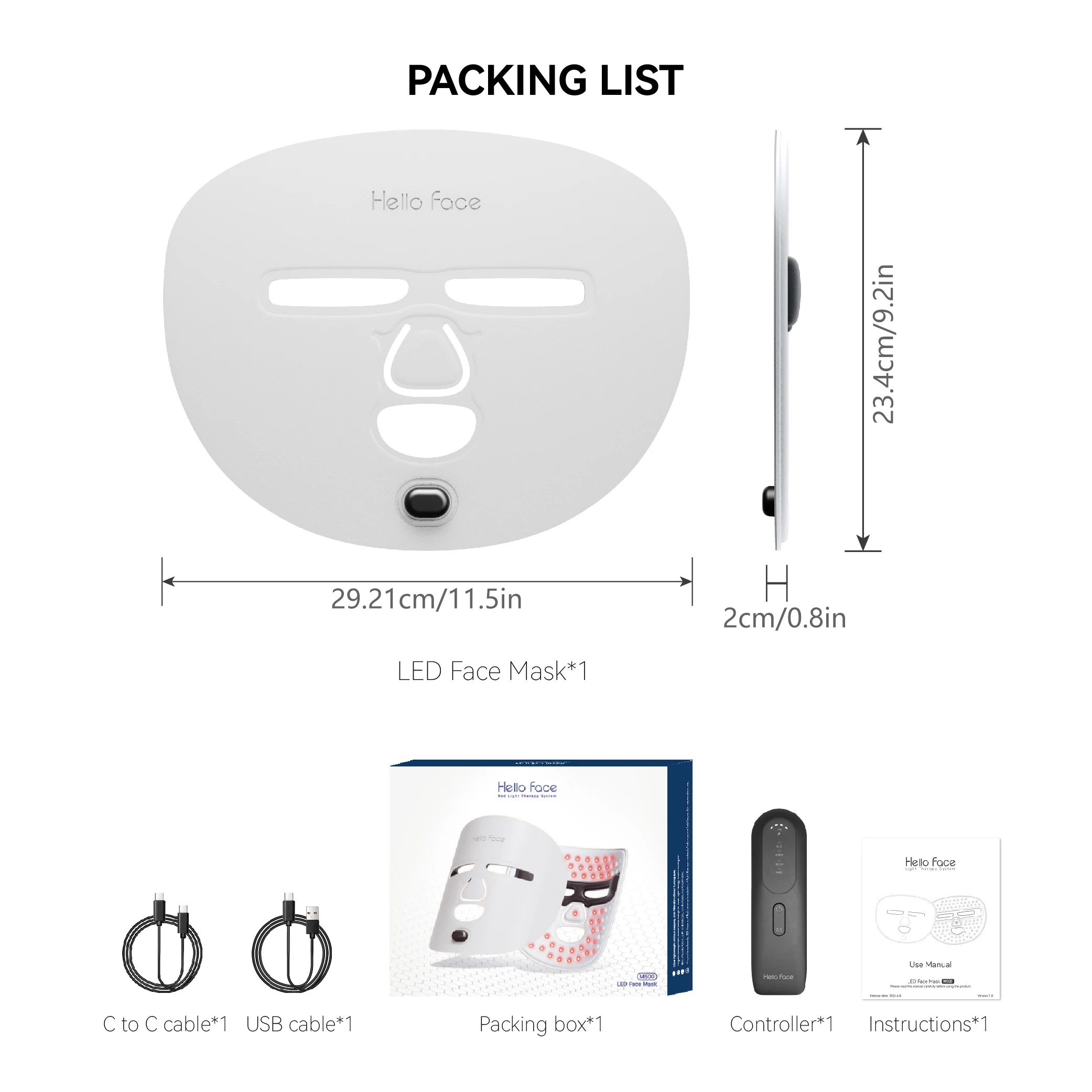 332 Beams Red Light Therapy LED Face Mask 4 Colors Facial 850nm Near Infrared Light Mask Anti Acne Scars Improve Deep Skin Layer
