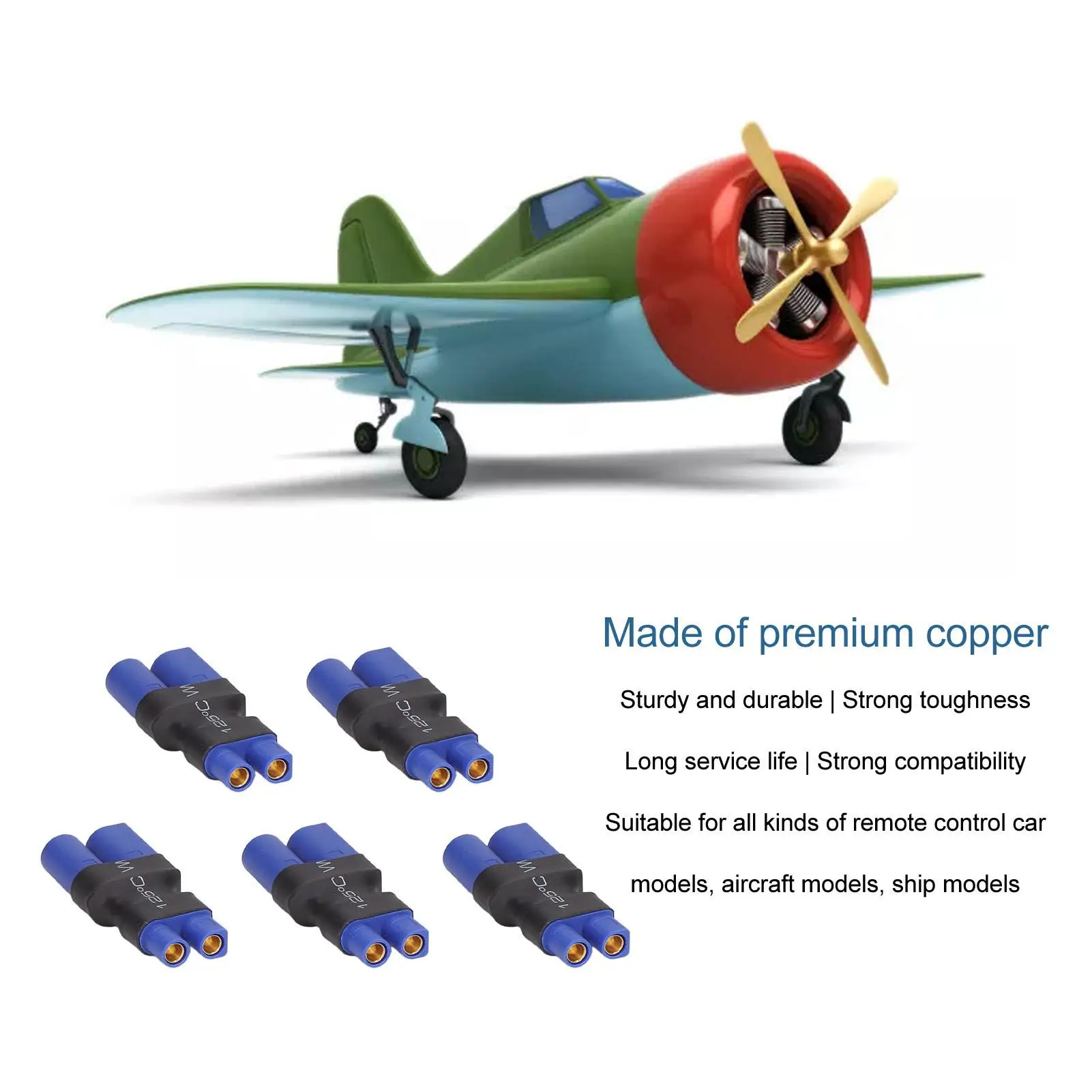 for rc Lipo Battery Adapter Female EC3 to Male EC5 Connector for rc Cars and Ships