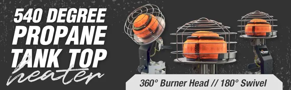 540 Tank Top, swivel heater, propane tank top heater