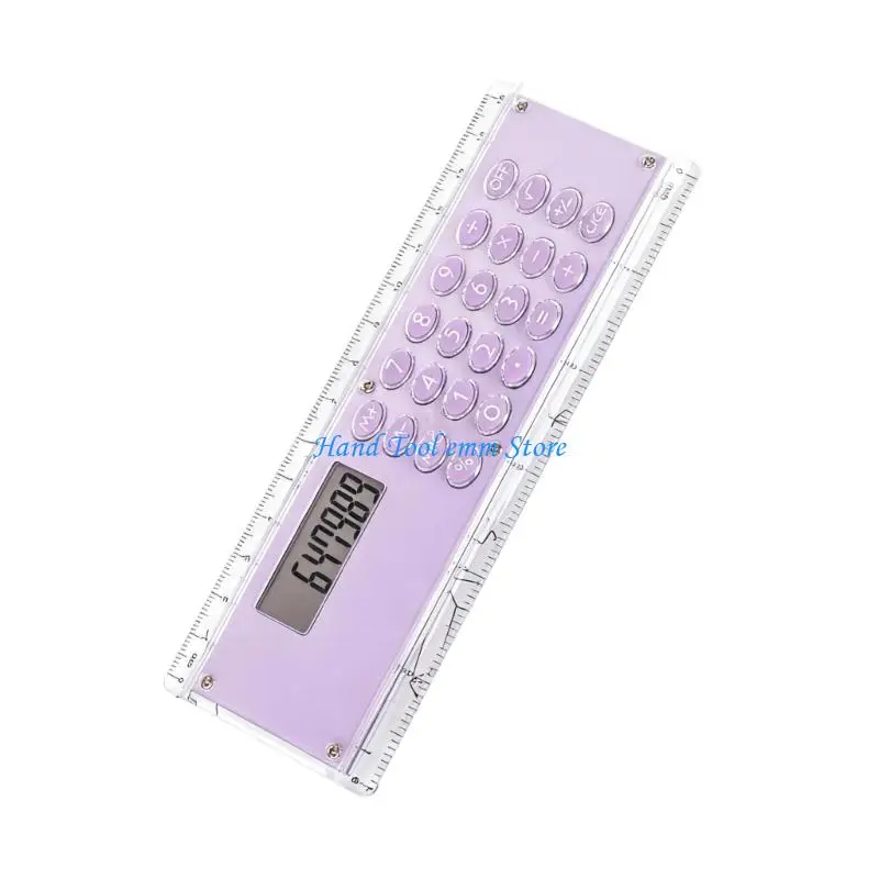H37F 양면 측정 15cm 눈금자(숙제 사무용 인체공학적 통합 계산기 포함)