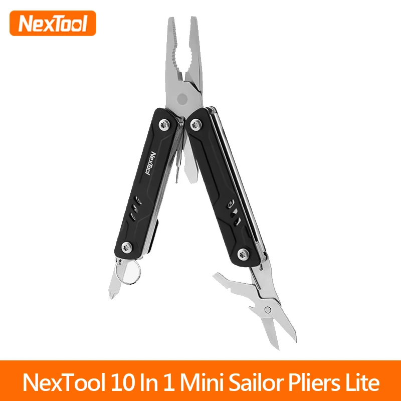 NexTool 미니 세일러 플라이어 라이트 10 in 1 다기능 접이식 공구 가위 드라이버 EDC 휴대용 아웃도어 장비 수공구