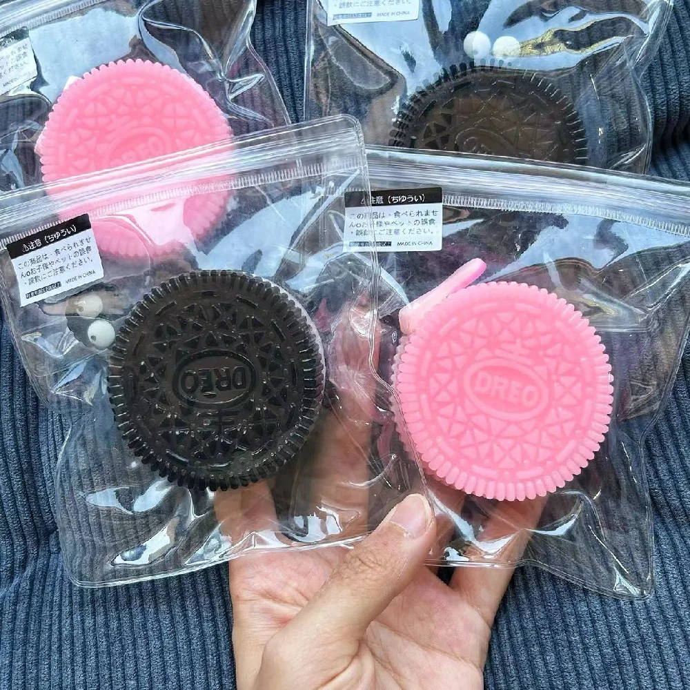 Handmade Silicone For Oreo Stress Relief Squishy Toy Mochi Taba Squishy New Fidget Toy Biscuit Pinching Toy Kids Birthday Gift 6