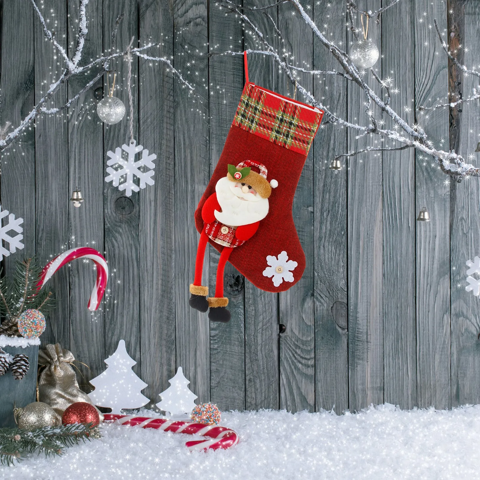 

Fireplace Festive And Whimsical Knitted Christmas Stocking Ornament With Ample Storage Capacity Decorations Gift Bag Home Decor