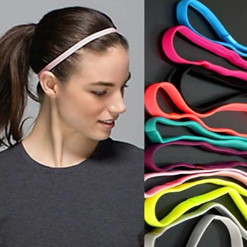 

Тонкие нескользящие эластичные спортивные повязки на голову. Эластичные силиконовые повязки для тренировок.