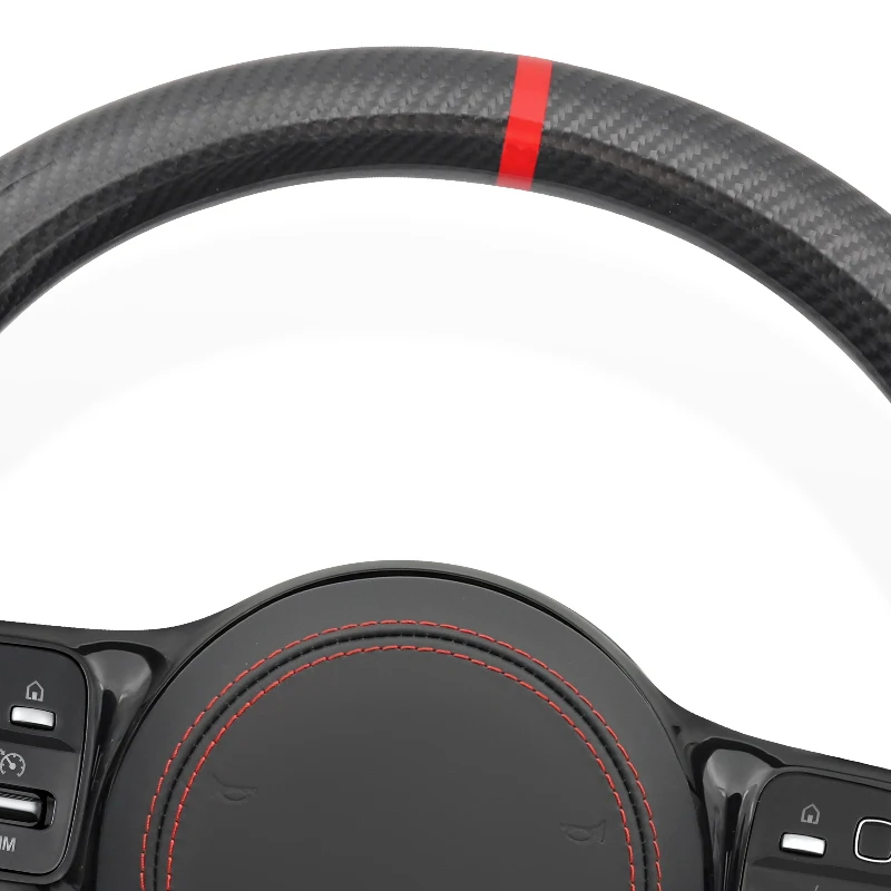 カーボン車のステアリングホイールレッドステッチメルセデスベンツ AMG