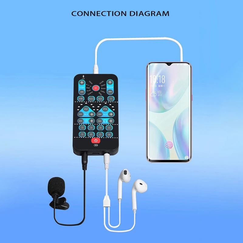 Mini Voice Changer Card 16 Different Effects Voice Changing Support Multi Language Games Song Phone Live Streaming