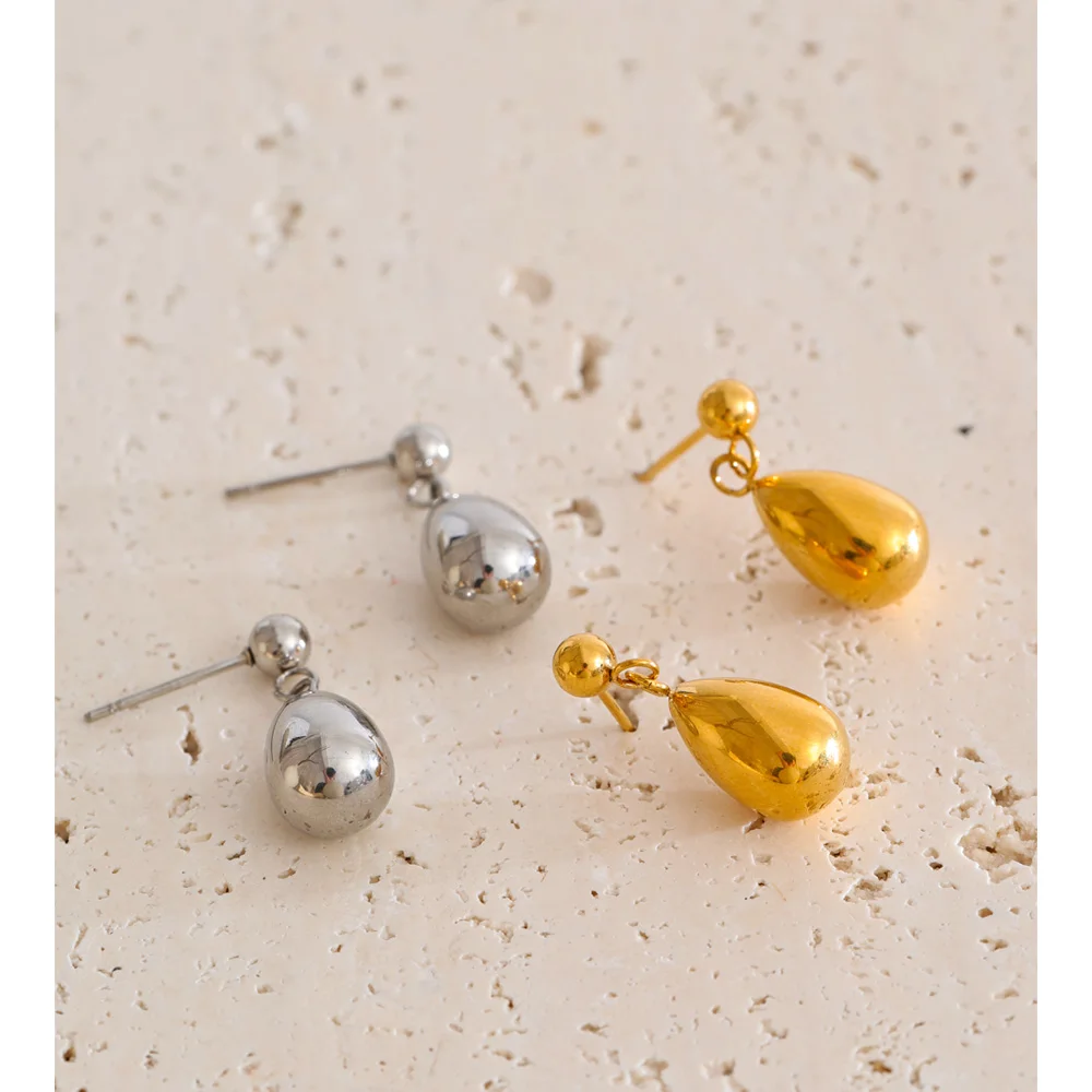 Yhpup Earrings Stainless Steel PVD Plated
