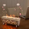 Humidificador Simulated Flame Household Aromatherapy Machine Desktop Ultrasonic Double Spray Office Humidifier 3