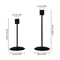 2 PCS Black Metal Candlesticks Holder for Taper Candles Table Romantic Desktop Table Home Decor Church Gift 6