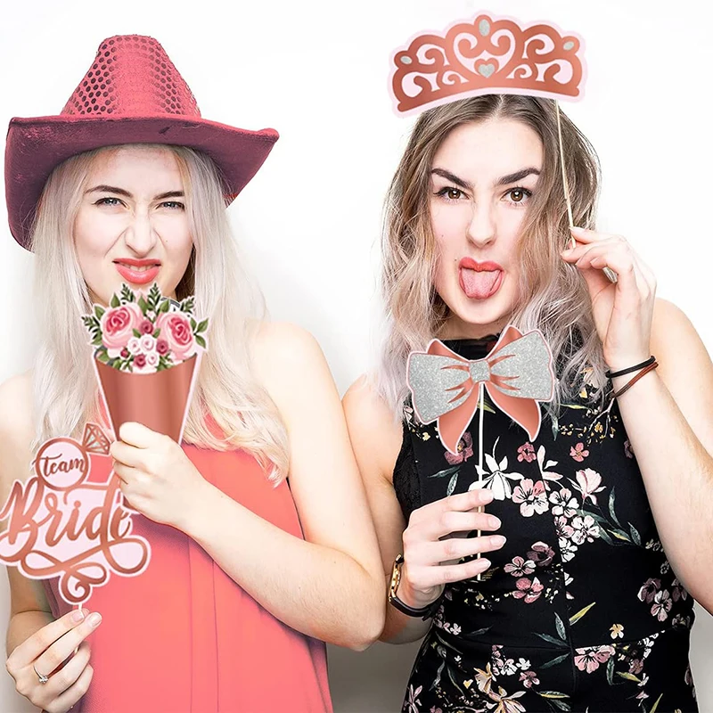 25 Piece Team Bride Photo Booth Props Set