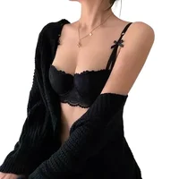 Soutien-Gorge Sexy en Dentelle pour Femme, Demi-Bonnet, Push Up, Style Français, Lingerie Douce, Haut en V Profond, Respirant, Fermeture Arrière, Bralette Fine, Nouvelle Collection 1