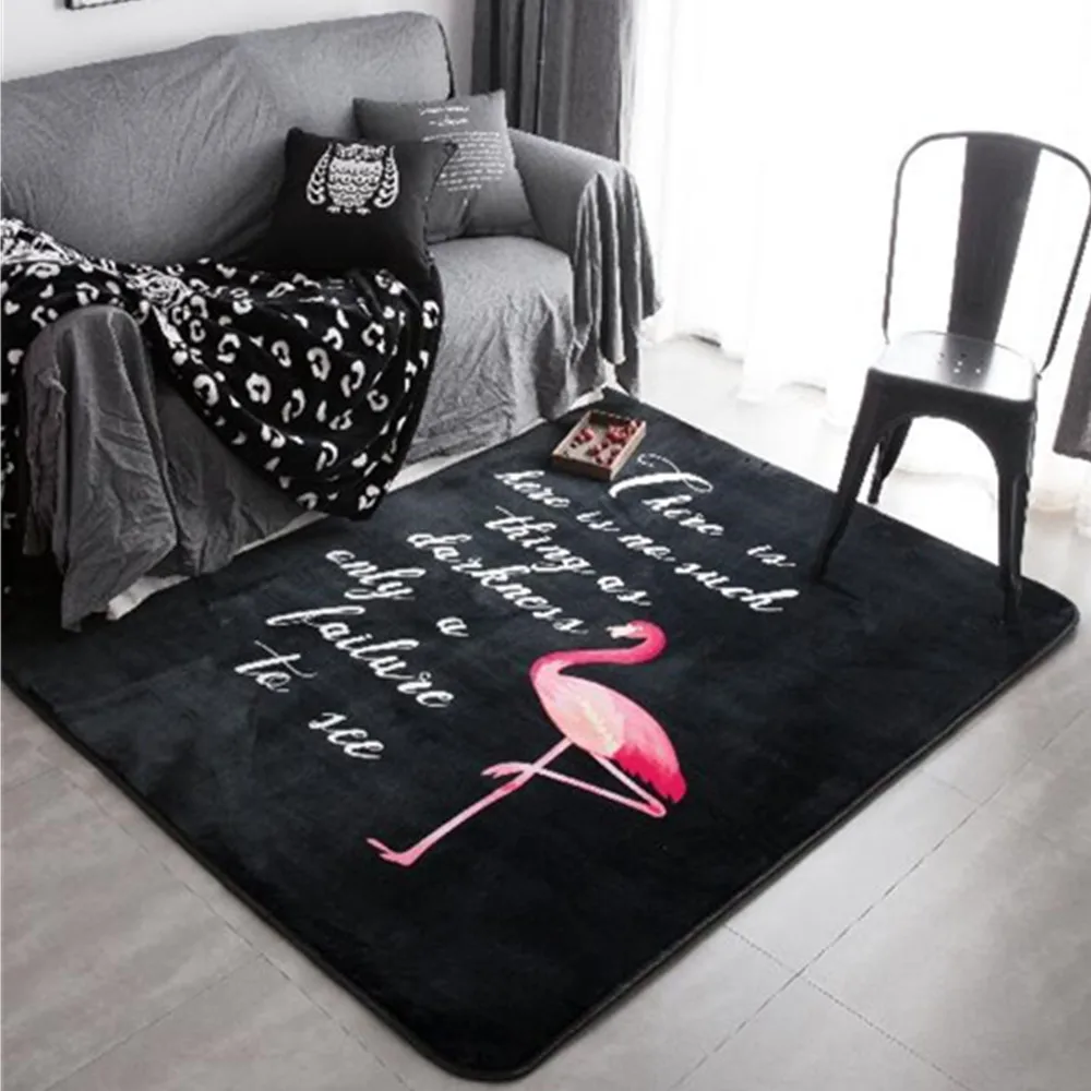 INS Large Super Soft Carpet Flannel black and white Prayer Rug 15mm thick soft for living room play mat Non-slip tapis blanket