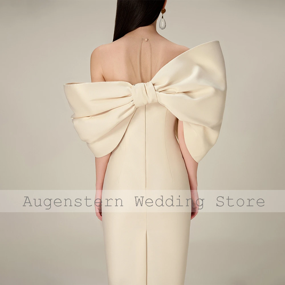 Cocktail Dress Elegant Cocktial Gowns for Women Off the Shoulder Tea Length Cocktail Dresses Midi Champagne Sheath Simple Party Dress