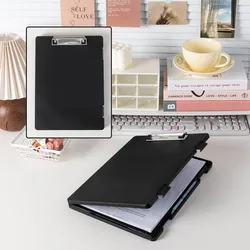 Versatile A4 Document Storage and Writing Pad with Integrated Clipboard (Black)