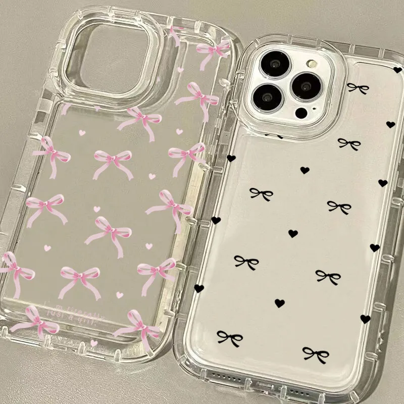 Charming Love Heart Bowknot Air Bag Phone Case Cover