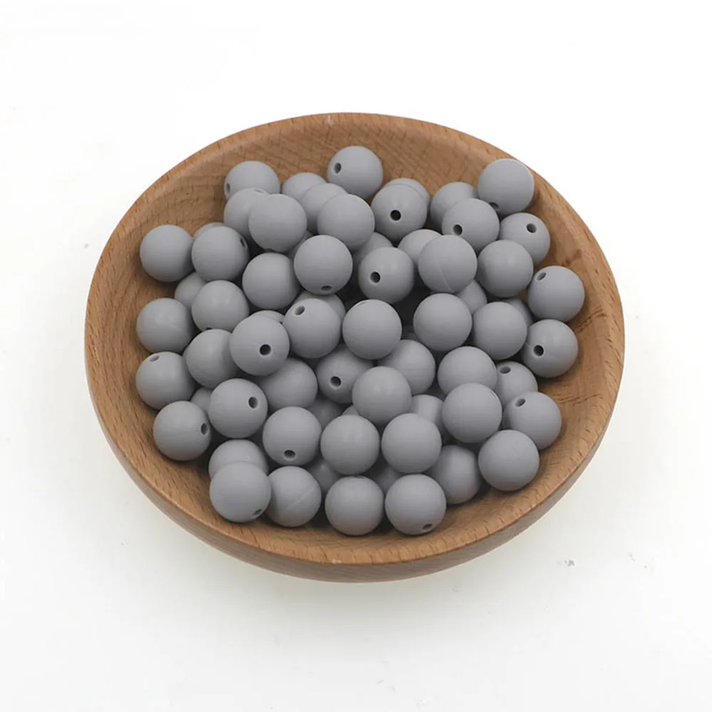 Silicone Round Beads for DIY Jewelry and Craft Projects - 20 Piece Set, 15mm