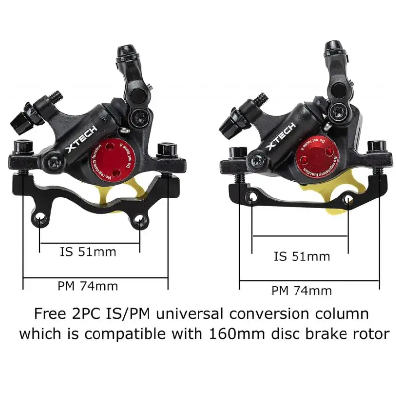 Set di freni a disco per bicicletta, 160 mm, set freno per bicicletta, freno a disco meccanico, anteriore e posteriore, per mountain bike, bici da corsa, equitazione, ciclismo, ciclismo su strada
